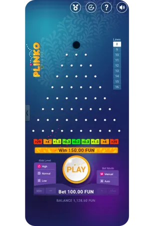 Plinko osm řádků vysoký